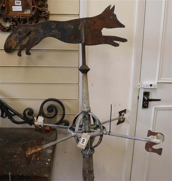 A weather vane with fox, W.80cm